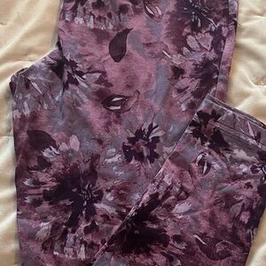 Terra & Sky Purple Floral High Rise Pants